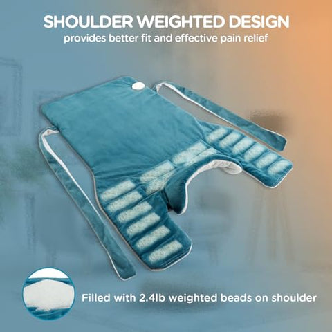 Aquecedor Elétrico Ponderado XXL Comfytemp para Alívio de Dor nas Costas, 22″x33″, FSA HSA Elegível, 2H Auto-Off, Envoltório Aquecido Grande para Costas, Presentes de Aniversário para Mulheres