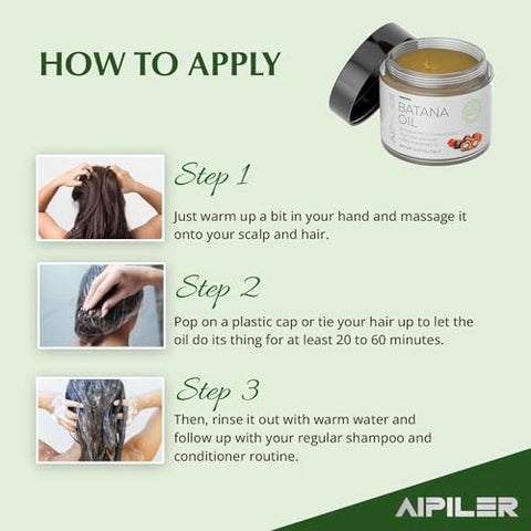 AIPILER - Dr. Sebi Óleo de Batana Puro 100ml – Crescimento Capilar e Espessura para Cabelos Masculinos