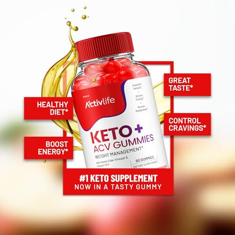 Indelo - ActivLife Keto ACV Gummies – Gomas de Vinagre de Maçã Keto Ativas da ActivLife, Fórmula Avançada de 1000mg ActivLife Keto ACV Gummies (2 Pacotes – 120 Gomas)