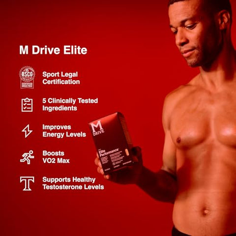 Elite Test Booster for Men – Suporte à Saúde Imune, Energia, VO2Max, Recuperação, Alívio do Estresse, Massa Muscular Magra, KSM-66 Ashwagandha, DIM, Fenugreek, 90 Cápsulas - Mdrive