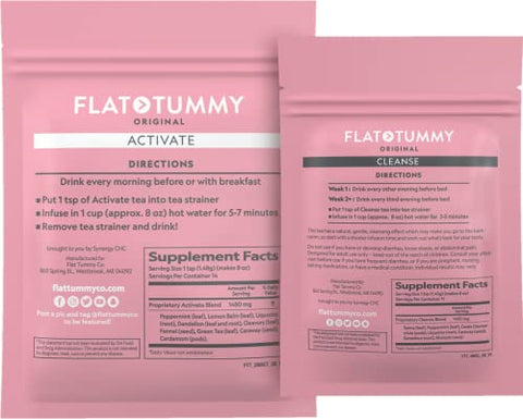 Chá Detox Flat Tummy Tea – Programa de 4 Semanas em 2 Passos – Energia Revigorante