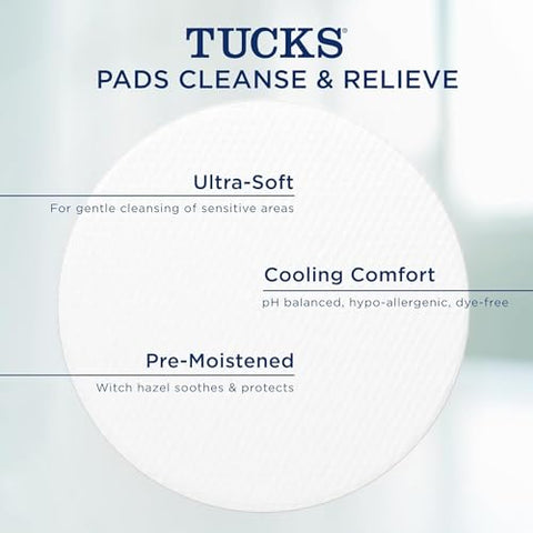 TUCKS - Tucks Almofadas Refrescantes para Hemorroidas Medicadas. 100 Unidades Cada (Pacote com 2)