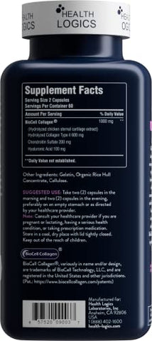 BioCell Colágeno Cuidados com as Articulações e Pele 120 Cápsulas - Health Logics