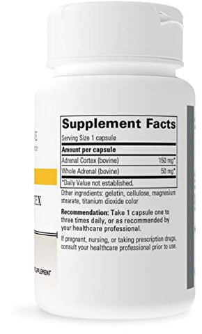Adrenal-Cortex Fractions para Suporte da Saúde Adrenal – Livre de Glúten e Laticínios – 60 Cápsulas - Integrative Therapeutics