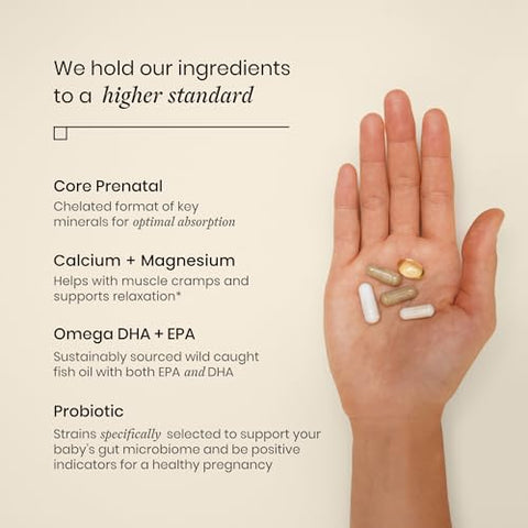 3º Trimestre – Vitaminas Diárias para Gestantes – Probióticos, Ômega 3 DHA e Suplementos Pré-Natais para Mulheres – Livre de Soja, Não-OGM (30 Cápsulas) - Perelel