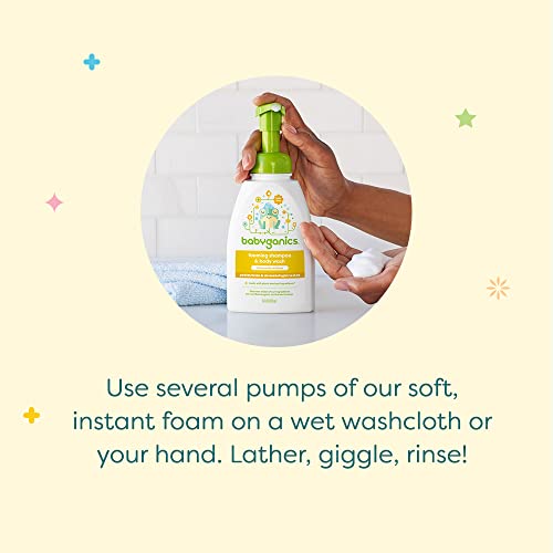 Shampoo e Sabonete Líquido para Bebês, Frasco com Dosador, Sem Fragrância, Hipoalergênico e Sem Lágrimas, 473 ml, Embalagem Pode Variar - Babyganics