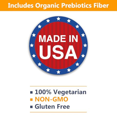 Probióticos 50 Bilhões UFC 20 Cepas, 120 Cápsulas Vegetais, Tecnologia de Liberação Direcionada, Resistente ao Ácido Estomacal, Sem Necessidade de Refrigeração, Não-OGM, Livre de Glúten - NewRhythm