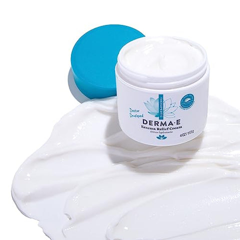 Creme Alívio de Eczema – Creme Natural para Alívio da Coceira – Creme Calmante para Eczema Alivia Pele Descamada, Escamosa e Seca – Creme Tópico Antioxidante para Eczema e Psoríase, 120g - Derma E