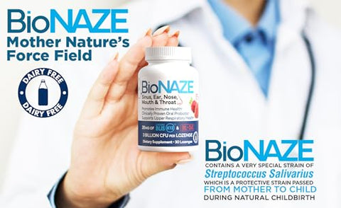 Bionaze - Oral Probiótico K12 para Sinusite, Pedras nas Amígdalas, Mau Hálito, Gotejamento Pós-nasal, Garganta, Boca, Dentes – Marca Probiótico Oral K12