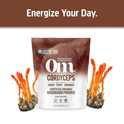 OM - Om Organic Mushroom Superfood Powder Cordyceps 100 Porções Energia e Resistência 200g