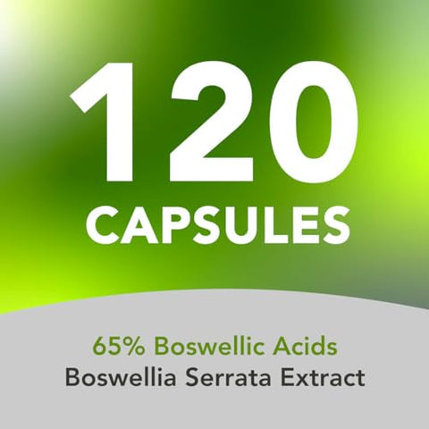 Extrato de Boswellia Serrata. 500mg 120 Cápsulas Vegetais. 65%% Ácidos Boswélicos com AKBA. Incenso Indiano para Suporte à Saúde das Articulações. Embalagem Pode Variar - AMANDEAN