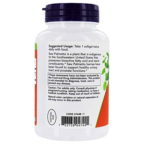 Extrato de Saw Palmetto 160 mg – 240 Softgels | Saúde Masculina | Suplemento Natural - NOW Foods