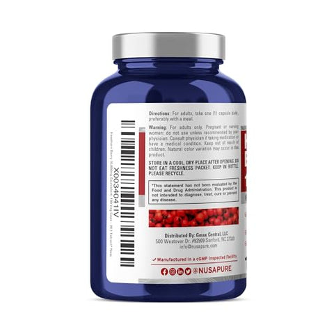 Extrato de Espinheiro Alvar 10.000mg por Cápsula Vegetal, 180 Unidades, 20:1, Vegano, Não-OGM - NusaPure
