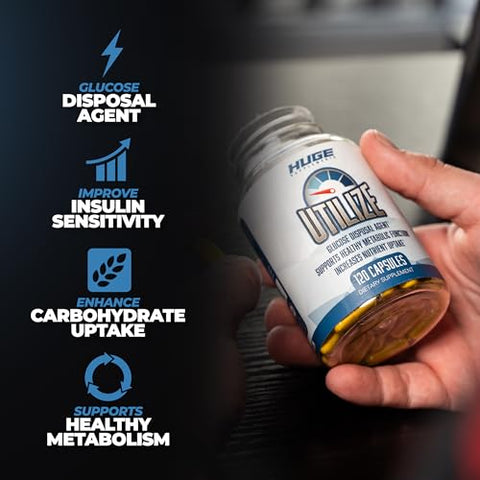 Huge Supplements - GDA: Agente de Disposição de Glicose, Bloqueador de Carboidratos – Potencialize sua Saúde