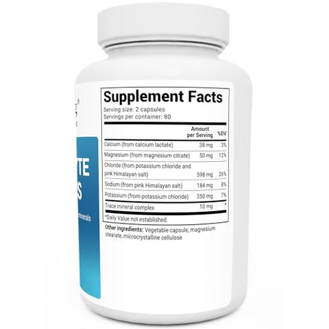 Dr. Berg Nutritionals - Dr. Berg Cápsulas de Eletrólitos – Suplementos de Eletrólitos para Energia, Resistência e Hidratação – Sem Açúcar, Sem Maltodextrina, Amigável à Dieta Keto – 160 Cápsulas