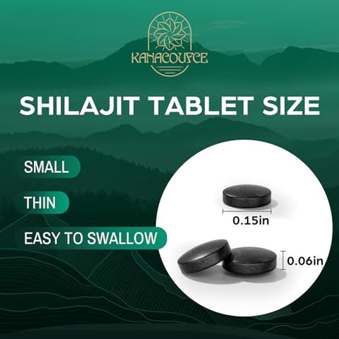 Kanacoufce - 30,000 MG de Comprimidos de Shilajit, Orgânico do Himalaia, com Ácido Fúlvico – Marca Shilajit