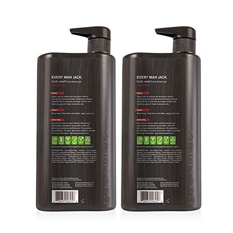 Gel de Banho Masculino | Pack Duplo de 33 ml – 2 Frascos Inclusos | Natural, Livre de Parabenos, Ftalatos, Corantes e Cruelty Free (Cedro) - Every Man Jack