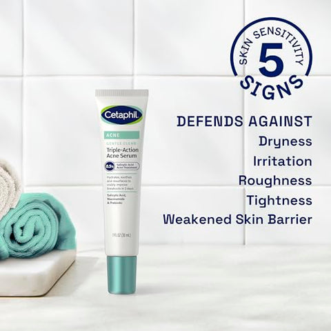 Gentle Clear Tratamento Triplo para Acne com Ácido Salicílico, Trata e Previne Acne, Ideal para Marcas Pós-Acne, para Todos os Tipos de Pele, 30ml (Embalagem Pode Variar) - Cetaphil
