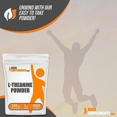 com L-Theanine em Pó – Suplemento de L-Theanine 200mg – Aminoácido Puro – 200g - BulkSupplements
