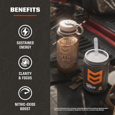 Ignite Trail Packs – Pó Energético, Sem Glúten, Suplemento de Óxido Nítrico em Pó, L-Arginina, L-Citrulina, Cafeína – 30g - MTN OPS