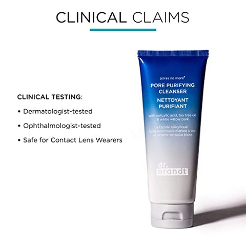 Dr. Brandt Skincare - Dr. Brandt Pores No More Purifying Cleanser – Gel Não Ressecante – Limpa, Purifica e Dissolve o Excesso de Óleo, Resíduos e Detritos – 105 ml