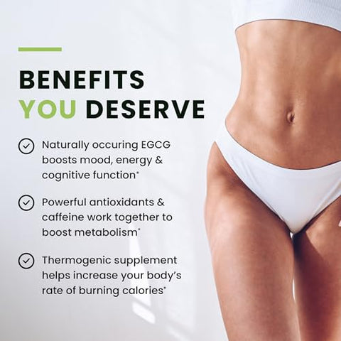 Nobi Nutrition - Pílulas de Emagrecimento com Chá Verde e Extrato de Café Verde | 45% EGCG | Queimador de Gordura Abdominal, Acelerador de Metabolismo : Green Tea