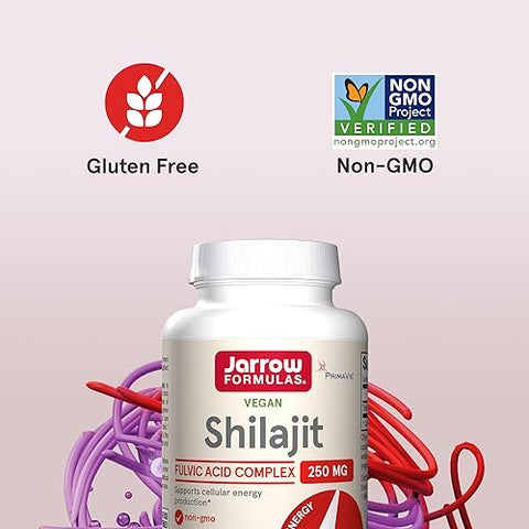 Shilajit 250 mg: Suplemento Alimentar para Energia Celular, 60 Cápsulas Vegetais - Jarrow Formulas