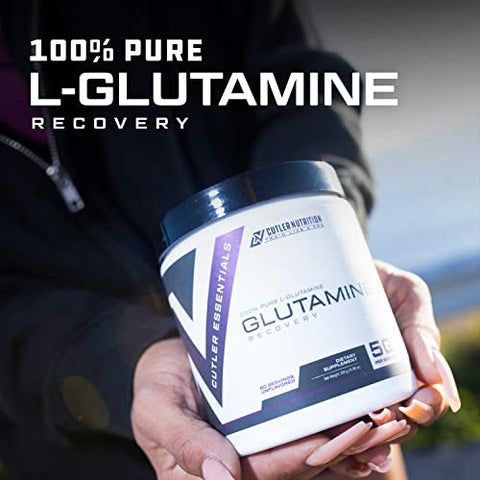 Cutler Nutrition - Cutler Essentials L-Glutamina Pura 100% para Recuperação Acelerada, Suporte à Massa Muscular Magra e Síntese Proteica Melhorada | Sem Sabor, 60 Porções
