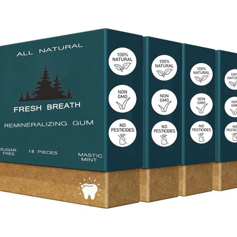 Zotreval - Goma de Mascar Remineralizante para Dentes e Gengivas, 4 Pacotes de Menta Mastigável com Nano-Hidroxiapatita, Sem Açúcar, Orgânica – Marca: Underbrush