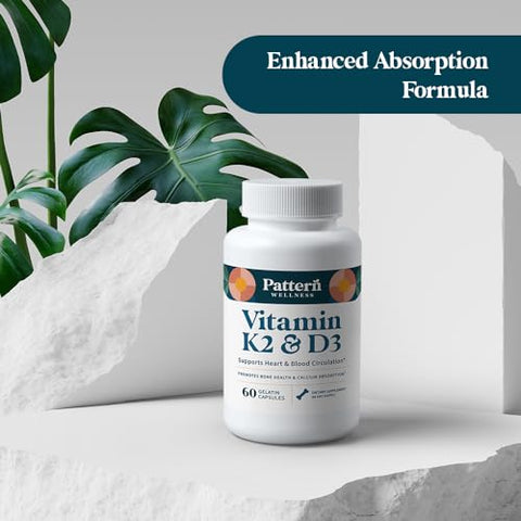 Vitamina K2 Pattern Wellness – Saúde Óssea e Cardiovascular | 60 cápsulas