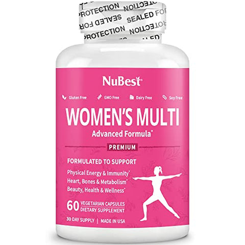 NuBest - 39-in-1 Cápsulas Horny Goat Weed, Maca, Wild Yam, Red Clover, Cranberry, Arginina, Vitaminas, Minerais, Suplemento Herbal para Mulheres por Women’s Multi 18 – Apoio à Saúde Feminina