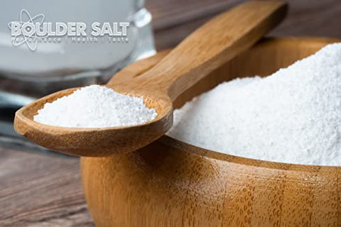 BOULDER SALT PERFORMANCE HEALTH TASTE - BOULDER SALT – Sal com Baixo Teor de Sódio – Sal Sem Sabor para Cãibras, Sal para Pressão Alta, Sal para Síndrome de POTS – Ideal para Alimentos ou Água. 283 Porções