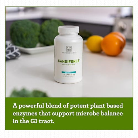 Candifense Candida Cleanse – Suplemento Anti Overgrowth e Levedura – Enzimas à Base de Plantas Livres de Ervas – Suporta a Digestão - Amy Myers MD