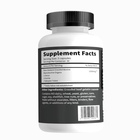 Suplemento Feminino Primal Being Grassfed Beef – Suporte para Saúde Hormonal, Fertilidade, Inflamação e Energia – 90 Cápsulas, 1500mg por Porção