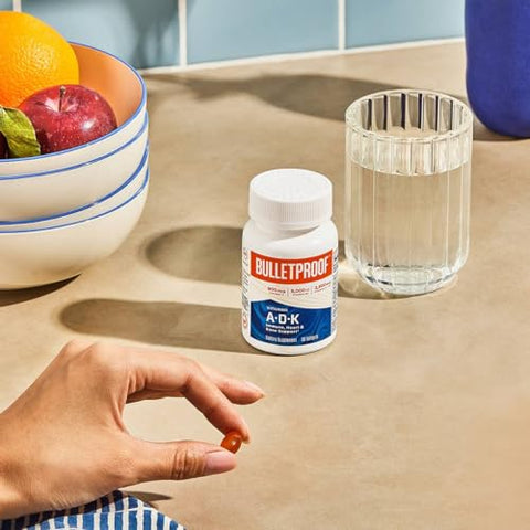 Bulletproof - Vitaminas A-D-K Softgels à Prova de Balas, 30 Unidades, Suplemento para Saúde do Coração, Ossos e Suporte Imunológico