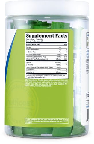 Energy Complex Stickpack (20 Porções) Sabor Maçã Verde – Livre de Glúten e Não-OGM - Nutricost