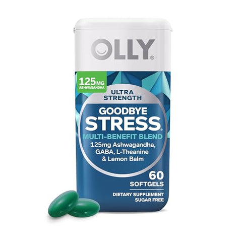 Ultra Strength Softgels para Reduzir o Estresse – GABA, Ashwagandha, L-Theanine e Melissa - OLLY