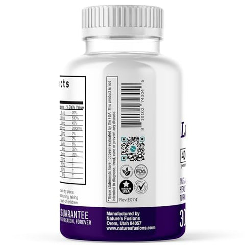 Nature's Fusions - LupuEase – Multivitamínicos para Alívio do Lúpus – Vitamina C, D3, E, B12, Extrato de Cúrcuma Curcumina (std. 95% curcuminoides) – Ácidos Graxos Ômega 3 – Fornecimento de 30 Dias