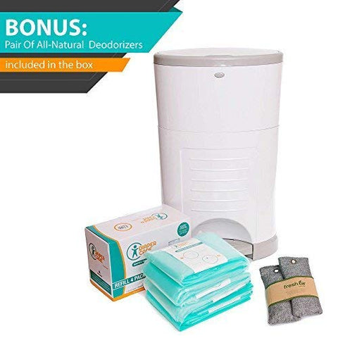 jasclair - 4 Pacote de Forros Descartáveis para Fraldas – Compatíveis com Recarga Dekor PLUS – Forros Descartáveis para Lixeira de Fraldas com Capacidade para até 2372 Fraldas – Refis Perfumados para Bebê com Aroma Natural de Carvão Ativado