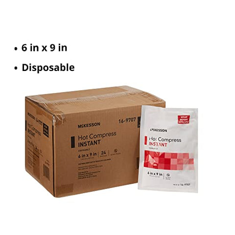 Hot Compress Descartável 6×9, 1 Unidade, 24 Pacotes – Compressa Quente Instantânea - McKesson