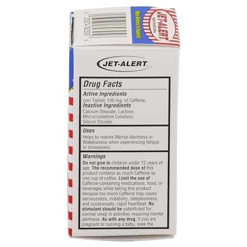 100 MG Cada Comprimido de Cafeína 120 Unidades – Pacote de 3 | Energizante de Marca - Jet-Alert