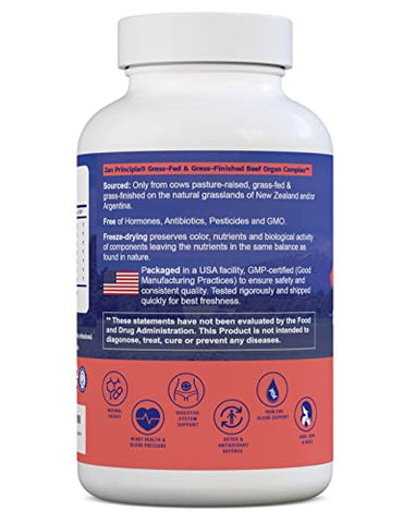 Órgãos de Boi Alimentados com Grama – Fígado Desidratado, Coração, Rim, Pâncreas, Baço, Intestino, Bucha/Estômago. Suplementos de Órgãos de Boi - Zen Principle