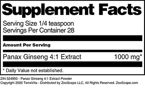 Terravita - Panax Ginseng Extrato em Pó 4:1 (30g) – 2 Pacotes