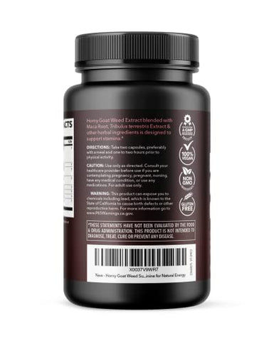 HAVASU NUTRITION - Horny Goat Weed para Homens e Mulheres – Suporte Extra Forte ao Desempenho com Extrato de Raiz de Maca