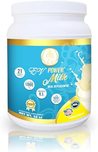EV Power Milk – Shake Substituto de Refeição EV Princess – Baunilha – 21 Vitaminas e Minerais, Proteína Whey e Probióticos para Homens e Mulheres (34 Porções)