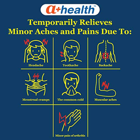 A+Health - Mini Ibuprofeno 200 mg Softgels, Analgésico/Antifebril (AINE), Fabricado nos EUA, 500 Unidades
