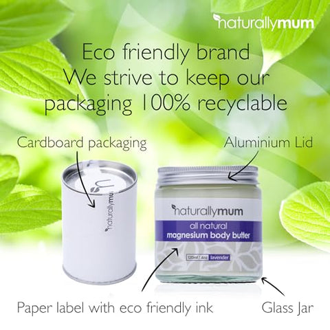 NaturallyMum - Creme Corporal de Manteiga de Magnésio para Dormir [NATURAL] – 100g