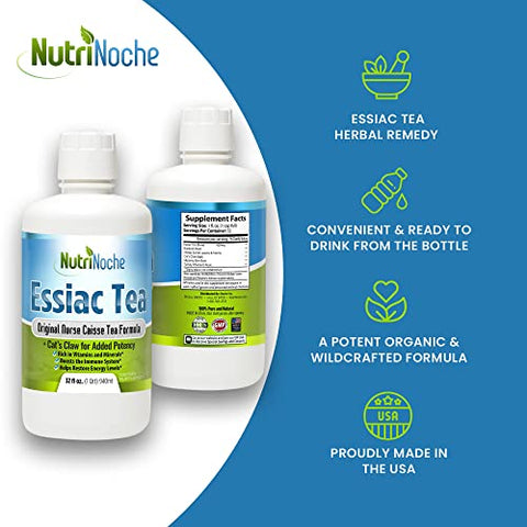 Chá Essiac Natural – Suplemento Herbal Líquido Puro – Ervas Orgânicas e Silvestres – 100% Natural e Eficaz - NutriNoche