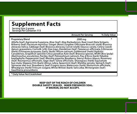 Daily Health - Ultimate Greens com MSM em Pó, Ingredientes Naturais Veganos, Livre de Glúten e Soja, Sem GMO, Bebida Nutricional de Vegetais Superfood Energizante Alcalinizante 227g 1 Pacote (1 Mês de Suprimento)