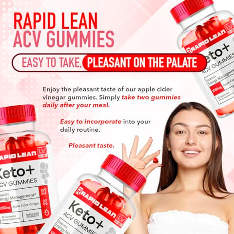 LIVORKA - (2 Pacotes) Gomas Rapid Lean Keto ACV, Fórmula Avançada RapidLean Keto ACV Vinagre de Maçã, 120 Gomas para 2 Meses